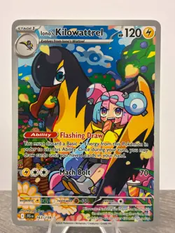 Pokemon TCG Iono's Kilowattrel Scarlet Violet Journey Together Card 163/159 - Image 1