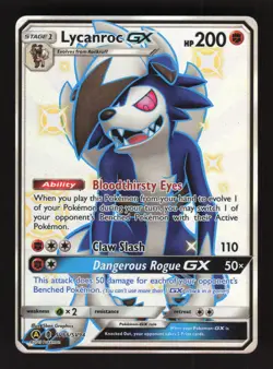 Lycanroc GX SV66/SV94 Hidden Fates Holo Full Art Pokemon Card - Image 1