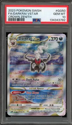 Pokemon Darkrai VSTAR Crown Zenith Galarian Gallery Full Art #GG50 PSA 10 - Image 1