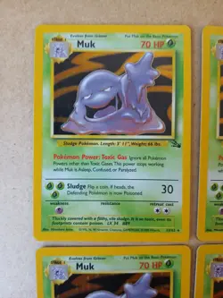 Pokemon TCG Muk 13/62 Fossil Holo 4x Card Lot LP Condition - Image 2