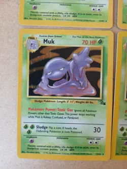 Pokemon TCG Muk 13/62 Fossil Holo 4x Card Lot LP Condition - Image 4