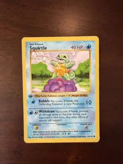 SQUIRTLE 1st Edition Base Set Shadowless 63/102 1999 POKEMON - Image 1
