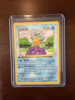 SQUIRTLE 1st Edition Base Set Shadowless 63/102 1999 POKEMON - Image 4