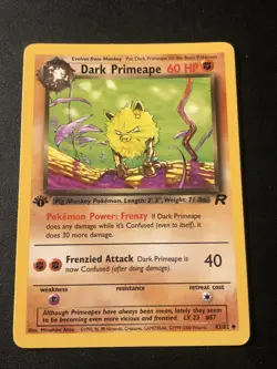 2000 Pokemon Team Rocket 1st Edition Dark Primeape #43 15fy - Image 1
