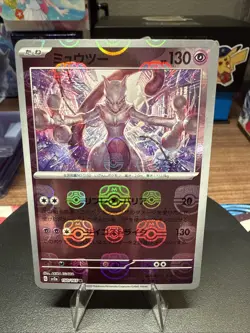 Pokemon Card Mewtwo R Master ball 150/165 sv2a Pokemon card 151 Japanese holo - Image 1