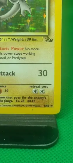 Aerodactyl 1/62 Fossil holo Rare vintage pokemon TCG card Wizards Of The Coast - Image 5