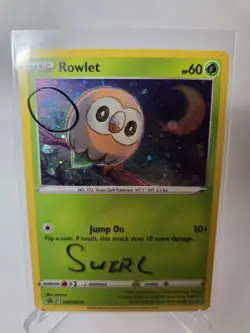 STAR SKY WHOLE SWIRL 🌀💫 HOLO BLEED ERROR Rowlet SWSH220 Cosmos Holo Promo Card - Image 2