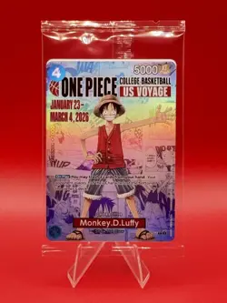 One Piece Monkey.D.Luffy College Basketball US Voyage P-055 Gonzaga Promo Sealed - Image 1