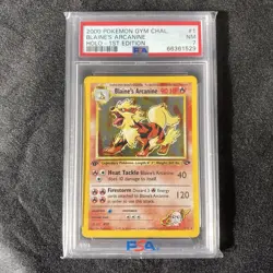 PSA 7 - 1st edition Blaine's Arcanine 1/132 Holo - 2000 Pokemon Gym Challenge - Image 4