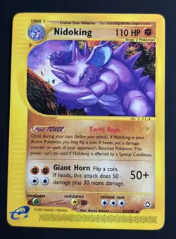 Nidoking 24/147 Aquapolis Regular Rare Pokemon TCG 2002 LP - Image 1