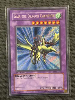 Yu-Gi-Oh TCG Gaia The Dragon Champion 1st Ed MP 1996 Ultra Rare LOB-A125 - Image 1