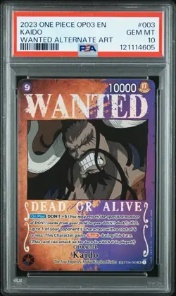 ONE PIECE KAIDO ST04-003 PSA 10 WANTED ALT ART PILLARS OF STRENGTH ENGLISH - Image 1
