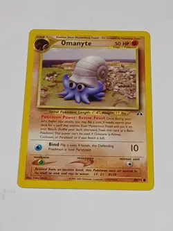 Omanyte 60/75 - NM - Yuka Morii Clay Art - Neo Discovery Pokemon Card - Image 1