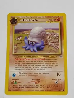 Omanyte 60/75 - NM - Yuka Morii Clay Art - Neo Discovery Pokemon Card - Image 2