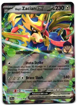 Hop's Zacian ex 111/159 - Journey Together Double Rare Pokemon TCG - NM Card - Image 1