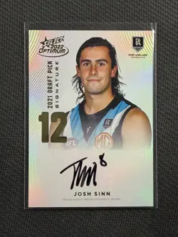 AFL Cards Select 2022 Optimum /85 Josh Sinn Gold Draft Pick Signature DPSG12 - Image 1