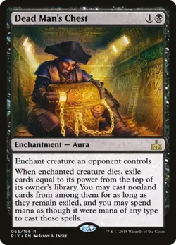 Dead Man's Chest NM/M Rivals of Ixalan Black Enchantment Aura Mtg Magic English - Image 1