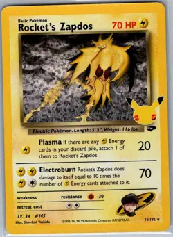 Rocket's Zapdos 15/132 Celebrations: Classic Collection - Pokemon Card - NM - Image 1