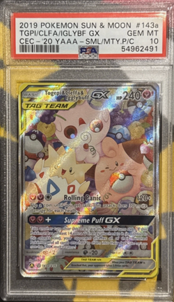 Pokemon Togepi & Cleffa & Igglybuff GX 143A/236 Alt Art Tag Team GEM MINT PSA 10 - Image 1