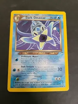 LP/ Clean Dark Omastar 19/105 Rare Unlimited Neo Destiny Pokemon Card - Image 1