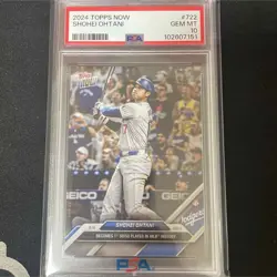 Shohei Otani PSA 10 Topps Now 722 Baseball Card 50/50 Insert Used - Image 1