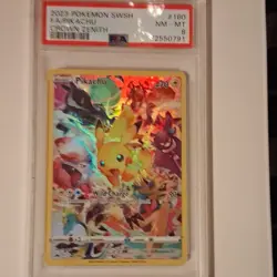 Pokemon Crown Zenith Pikachu Full Art Secret Rare Holo PSA 8 160/159 2023 - Image 2