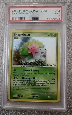 2009 POKEMON PLATINUM #14 SHAYMIN-HOLO PSA 9 - Image 1