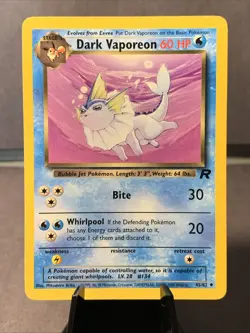 Pokemon TCG Dark Vaporeon 45/82 Team Rocket Non Holo 2000 WOTC VTG LP - Image 1