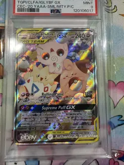 Pokemon Togepi & Cleffa & Igglybuff GX 143A/236 PSA 9 Alternate Art Holo - Image 1