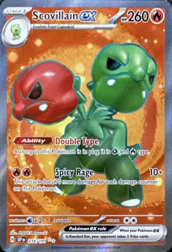 Scovillain ex 216/191 Ultra Rare Surging Sparks Pokemon Near Mint - Image 1