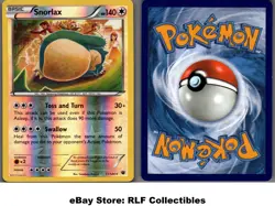 2016 Pokemon, XY Fates Collide, #77/124 Snorlax, Reverse Holo Rare - Image 1