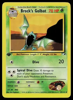 Pokemon Card - Brock's Golbat Gym Heroes 39/132 Uncommon 1st Edition - Image 1