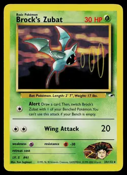 Pokemon Card - Brock's Zubat Gym Heroes 24/132 Rare - Image 1