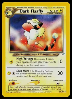 Pokemon Card - Dark Flaaffy Neo Destiny 34/105 Uncommon Non Holo - Image 1