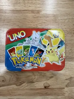 RARE Pokemon USED DECKS Uno 10th Anniversary Cards 2006 Low Pop W/ Tin - Image 1