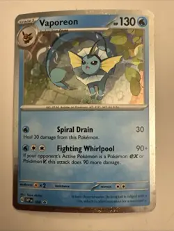 Pokemon TCG Vaporeon Scarlet & Violet Black Star Promo SVP 168 Cosmos Holo Rare - Image 1
