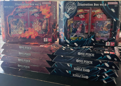 One Piece TCG Sealed Illustration Box Vol. 5 x5 + Vol. 6 x5 Lot Of 10 In Hand - Image 1