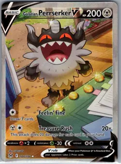 Galarian Perrserker V (Alternate Art) 184/196 Lost Origin - Pokemon Card - NM - Image 1