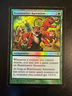 Beastmaster Ascension Zendikar Foil Heavily Played - Image 1
