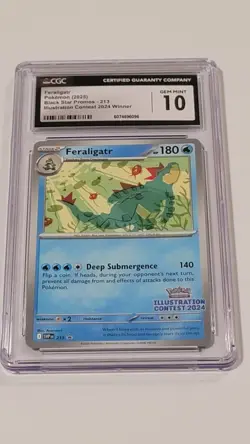 2025 POKEMON SVP EN-SV PROMO #213 FERALIGATR CGC 10 ILLUSTRATION CONTEST 2024 - Image 1