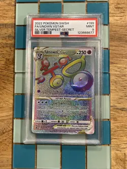 GRADED PSA 9 2022 Pokemon SWSH FA/Unknown VStar Silver Tempest-Secret #199 - Image 1