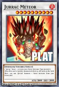 YUGIOH RA04-EN139 Jurrac Meteor Platinum Secret Rare 1st Edition NM - Image 1