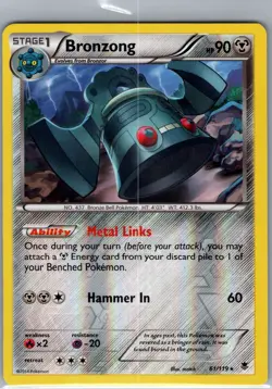 Bronzong 61/119 Reverse Holo XY - Phantom Forces - Pokemon Card - NM - Image 1