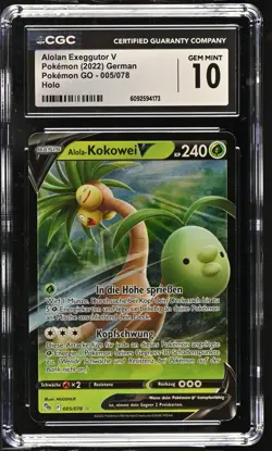 Alola Kokowei V Pokemon GO PSA CGC 10 #005 Deutsch 2022 - Image 1