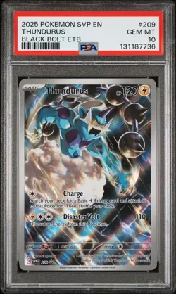 2025 POKEMON SVP EN-SV BLACK STAR PROMO #209 THUNDURUS PSA 10 - Image 1