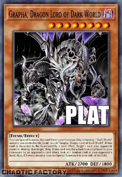 YUGIOH RA04-EN159 Grapha, Dragon Lord of Dark World Platinum Secret Rare 1st Edi - Image 1