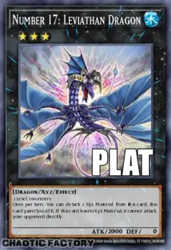 YUGIOH RA04-EN154 Number 17: Leviathan Dragon Platinum Secret Rare 1st Edition N - Image 1