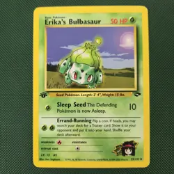 NM 1st Edition Erika’s Bulbasaur 39/132 2000 Nintendo Gym Challenge Pokemon Card - Image 1