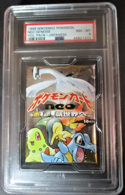 Neo Genesis Foil Pack JAPANESE PSA 8 (1433) Graded Booster Pack Pokemon - Image 1