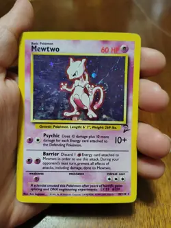 Pokemon Mewtwo Holo Rare – Base Set – WotC 1999 – Played - Image 1